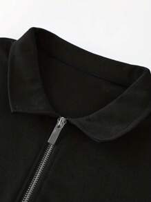 Herren Sommer Polokragen Halbzip Kurzarmhemd, geeignet für lässige Outdoor-Ferienoutfits