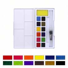 Set di pittura ad acquarello da 12/24/36/48 colori con pennelli ad acqua, forniture artistiche, per artisti, hobbisti amatoriali e appassionati di pittura
