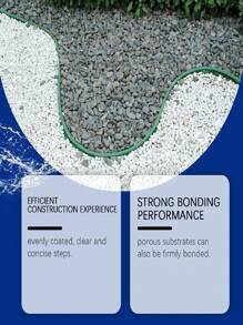 Jue-Fish Gravel Bonding Adhesive - Strong Adhesion + Waterproof & UV Resistant For Pebbles, Agates & Natural Stones. Suitable For Wall Tiling, Landscaping, Fast Drying, Non-Yellowing, Odorless Natural Bonding Agent