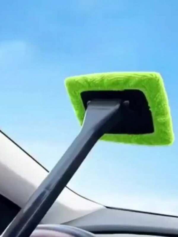 2pcs Glass Cleaning Set, Car Window Cleaner Tool Kit, Glass Brush, Anti-Fog, Easy To Clean, 2 Covers + 2 Lids