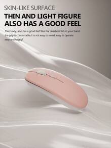 1pc Bluetooth Mouse Compatible With Ipad And Laptop Wireless Silent Mouse (Battery Not Included)-Pink