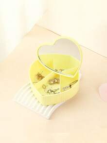 Love Jewelry Box Desktop Dustproof Storage Box High-End Jewelry Box Ring Earring Necklace Portable Storage Makeup Plastic Box - Multicolor - View 6