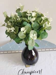 2 pièces de chaque Fleurs artificielles, 5 types d'assortiment de bouquet de fleurs artificielles, branches de fleurs artificielles décorations de fleurs fausses en soie pour l'aménagement de la maison, le mariage, le bureau, la cérémonie de remise des diplômes (vert et blanc)