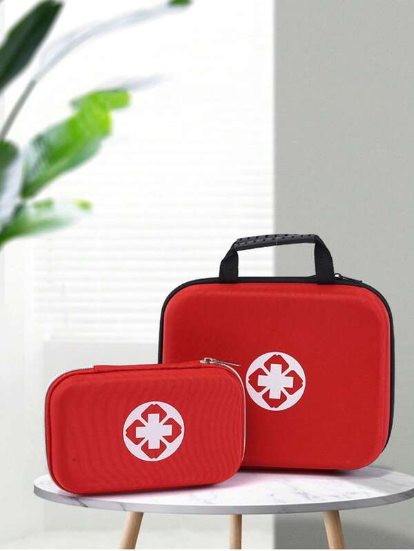 1 Peça Bolsa de Medicina EVA de Cor Sólida de Grande Capacidade, Bolsa de Armazenamento de Medicina Multifuncional com Zíper, Bolsa de Armazenamento de Medicina Portátil à Prova d'Água e à Prova de Umidade, Adequada para Viagem e Uso Doméstico