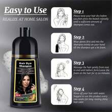 Champú tinte de cabello unisex Meidu de 16.9 oz/500ml color borgoña/borgoña oscuro, cubre canas, tinte instantáneo de cabello, tinte de cabello 3 en 1 de larga duración, tinte de cabello semipermanente - 04 - Ver 2