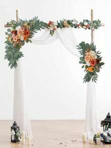 2pcs-Outdoor Wedding Arch Flowers, - Wedding Arch - Mr. & Mrs. - Artificial Dusty Roses Wedding Flowers For Wedding Welcome Sign Decorations And Wedding Ceremony Reception - Outdoor Arch Garland (Multiple Styles)