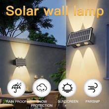 Große wasserdichte Solar-Wegbeleuchtung für Outdoor, kabellose Außenwandleuchte für Garten Beleuchtung, RGB einstellbare LED Wandlaterne für Hof, Terrasse, Veranda, Weg, Zufahrt