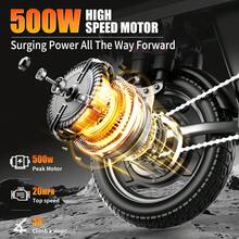 Folding Electric Bike For Adults, 48V 10/13/15AH Removable Battery, 20-25 MPH, 25-30 Miles Range, 14" Mini Ebike With Shock Absorption, Electric Bicycle For Men & Women, Commuting & Outdoo - 美規A型插(110-127V) - 查看 2