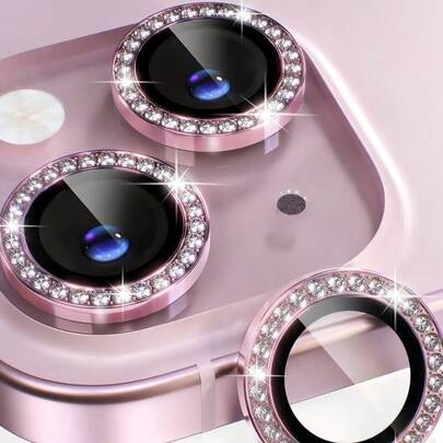 11-16 Pro Max Camera Lens Protector, Rhinestone Glitter | 9H Tempered Glass Metal Frame | 5D Full Coverage, Anti-Scratch/Waterproof/Fingerprint-Proof | Suitable For Night Photography, Outdoor Adventure, Party | 1000 Sparkling Crystal Rhinestone Particles | Fashionable (Arlight Blue Version), Birthday Gift, Gift For Family And Friends, Shockproof And Drop-Proof, Full Coverage