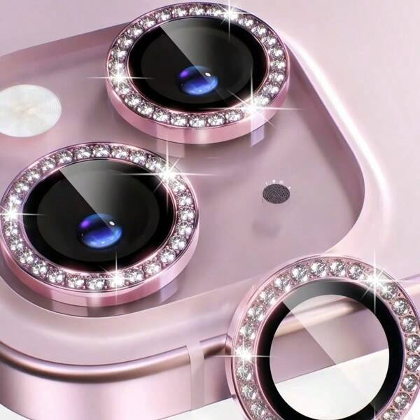 Compatible With IPhone 11-16 Pro Max Camera Lens Protector Rhinestone Glitter Camera Lens Protector | 9H Grade Explosion-Proof Tempered Glass Metal Frame | 5D Panoramic Fit Anti-Scratch/Waterproof/Anti-Fingerprint | Internet Night Photo.Outdoor Exploration.Party Magic Weapon | Real Rhinestone Particles With 1000 Sparkle Effects | Fashionable On (Arlight Blue Edition) Gift For Birthday, Family, Friends Sparkling Crystal, Lens Protector, Phone Accessories Shockproof Anti-Fall Anti-Fall Full Cover