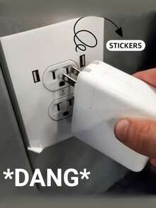 10pcs Hilarious Fake Power Outlet Stickers - Perfect For Office Pranks & Jokes, Funny Fake Power Socket Switch Stickers,April Fool's Gift - Multicolor - View 7
