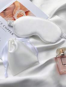 Silky Sleep Eye Mask, Blackout Elastic Travel Nap Eye Mask, Pure Mulberry Silk Sleep Eye Mask, Double-Layer Silk Filled, With Elastic Strap, Ideal Gift For Friends And Partners. Suitable For Relaxation, Travel, Insomnia And Business Trips, Thickened Eye Mask, Essential For Autumn And Winter. - Multicolor - View 4