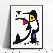 1pc Vibrant Modern Pop Wall Art Joan Miro Surrealism Colorful Abstract Canvas Poster Prints For Bedroom Living Room Decor Perf Optional Frame ﻿