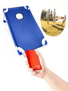 1 Set Portable Red & Blue Cornhole Game Set, Foldable , Tossing Beanbag Game For Beach, Outdoor Gatherings, Camping, Suitable For Christmas, Easter, Thanksgiving And Graduation - Includes 6 Beanbags