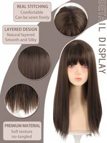 10 Inch Synthetic Wig For Women Wig Bangs Wig Heat Resistant Wig For Daily Party Use - Multicolor - View 11