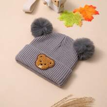 Baby Winter Hat Cute Bear Pattern Knit Beanie Warm Cap For Infant Newborn Cold Weather Accessories