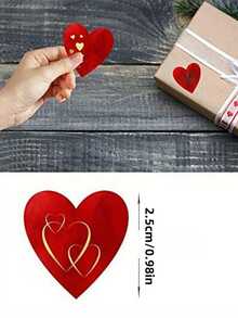 500 قطعة/لفة من ملصقات قلوب حمراء لأختام حزم هدايا عيد الحب، أكياس الحلوى ،ديكور حفل الزفاف ، القرطاسية