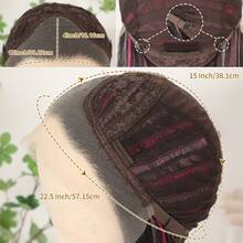 Purple Color Lace Front Wigs Pre Plucked Hairline Long Straight Wigs For Fashion Women Girls Party Daily Wear Glueless Dark Purple Lace Front Synthetic Wigs 13x4 Free Part Heat Resistant Fiber Hair 28 Inch 180% Density - 挑染粉色 - 查看 11