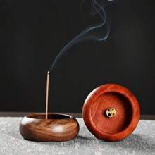 1PC Ebony Circular Home Aromatherapy Stove Suitable For Hydrotherapy, Yoga And Meditation, Home Decoration And Unique Gift Ideas, Incense Burner Rack, Room Decoration, Creative Incense Burner Plate