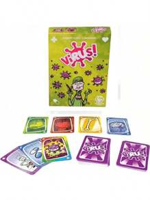 Virus 1 / Virus 2 El juego de mesa talla grande popular, con barajas de cartas y paquetes de cartas diseñados de forma única, juguetes de mesa, disponibles en inglés, francés y español, adecuados para juego familiar, mejor adaptado para equipos de 2 a 8 jugadores y la combinación de juguetes de cartas talla grande asequible que se puede regalar en Navidad, Día de la Independencia