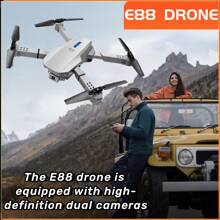 CASRRA 2 Battery Equipped Drone With Camera E88 Foldable Remote Control Drone, Light Flow Hover Flight Stabilization Adult Remote Control Drone Free Storage Bag Spare Accessories Random, Remote Control Drone Beginners And Men Toy Gifts, Cheap Drone Indoor And Outdoor Usable Drones, Birthday/Holiday Gifts