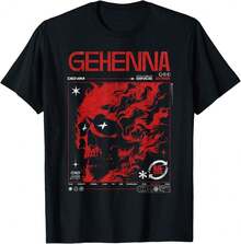 Dark Gothic Black And Red Skull Emo Y2K Grunge Streetwear T-Shirt Gift For Dad Gift For Artists Gift For Yoga Lover - Black - View 1
