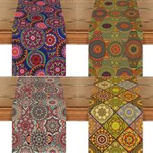 Caminho de Mesa para Sala de Jantar - Designs Geométricos Boêmios, Decoração de Cozinha em Poliéster Lavável e Reutilizável - Multicolorido - Ver 2