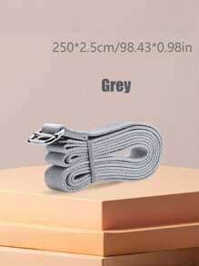 1pc 250*2.5cm Yoga Resistance Band, Stretching Band, Metal Buckle Yoga Strap, Multifunctional Binding Band, Pull Strap, Shoulder Warm-Up Stretch Band, Woven Yoga Rope, Home Assistance Pilates Stretch, Fitness Training For Beginners, Shaping, Indoor & Outdoor Exercise, Yoga Mat Workout