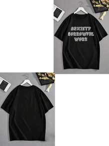 Customized Text Men's Plus Size T-Shirt, Personalized Design, Plus Size Men's Clothing, Loose Fit Plus Size Summer T-Shirt Customization, Upload Your Text/Birthday Wishes/Anything You Want To Say, Friend/Selfie/Family/LOGO/Pet Photo Customization, Birthday/Father's Day/Valentine's Day Holiday Customization, Team Outdoor Wear Customization, Personalized Graphic Crew Neck Loose Fit Plus Size Short Sleeve T-Shirt