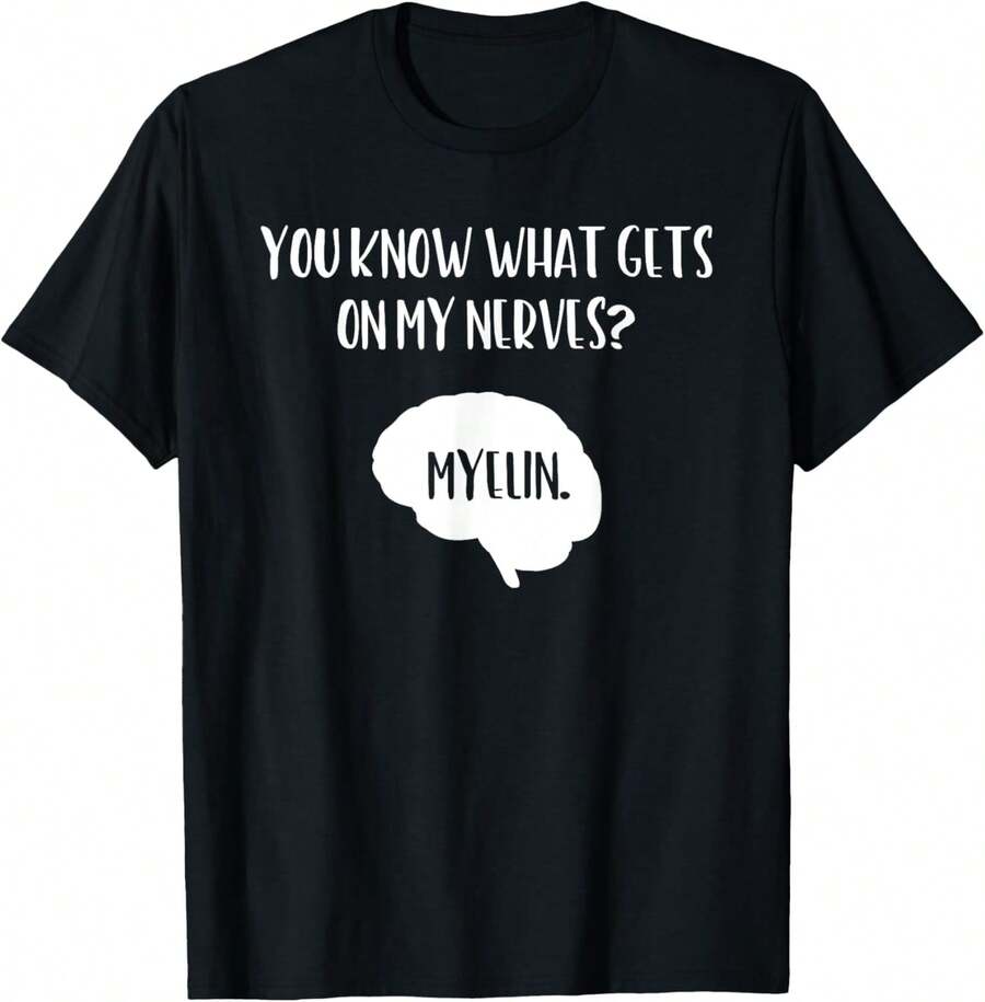 1 Pack Men's T-Shirt Funny Science T-Shirt, Neuroscience, Science Teacher, Brain, Pun. Men's T-Shirt - Black - View 1
