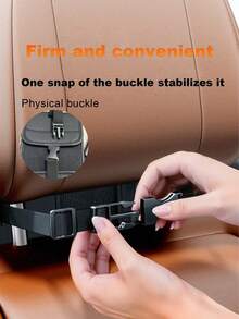 1个车载纸巾盒，皮革车载纸巾架，多功能弹性带后座纸巾盒 - 黑色 - 查看 11