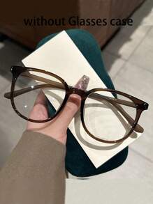 1pc Black Fashionable And Versatile Prescription Glasses, Fashion Flat Mirror