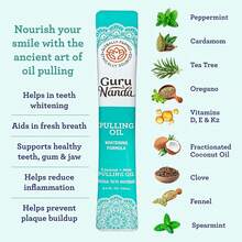 GuruNanda Travel-Friendly Oral Care Kit- 1 Butter On Gums Toothbrush, 1 Tongue Scraper, 4 Dual-Action Floss Picks, 1 Coconut & Mint Oil Pulling Sachetpuh1dian - 綠色 - 查看 7