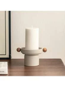 1 Pc Ceramic High Stem Candle Holder, Living Room High-Aesthetic Atmosphere Diffuser Base, Retro Ceramic Fragrance Tray