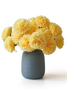 1pc/3pcs/6pcs Artificial Carnations Artificial Flowers Stems Silk Faux Flowers For Funeral Arrangements Wedding Bouquets Cemetery Wreaths DIY Crafts - Yellow - View 4