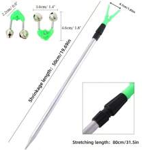 12pcs/Set: 6 Adjustable Aluminum Alloy Telescopic Fishing Rod Holder Racks & 6 Loud Dual Alert Fishing Bite Alarms, Outdoor Fishing Gear