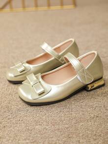 Zapatos de vestir dorados para niñas, tacones altos de moda para niños - Dorado - Ver 6