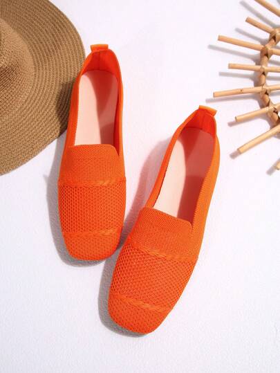 Sapatos femininos confortáveis, leves e estilosos para áreas internas e externas, com bico quadrado