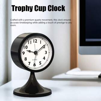 A Retro-Style Desktop Table Clock With A Metal Casing, Silent Operation, Suitable For Bedroom Desks Or Bedside Tables. The Alarm Function Wakes Up Deep Sleepers In The Morning. It Is A Fashionable Home Decor Item. Back To School Room Decor School Supplies