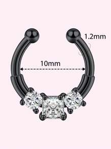 CIZME Different Style Nose Ring, Black Red Nose Ring Septum Horseshoe Earring Eyebrow Lip Helix Tragus Cartilage Piercing Ring, Mustache Shape Nose Piercing, Tongue Ring, Fake Nose Ring CZ African Nose Cuffs, Nose Rings Clip On Nose Jewelry For Woman Gift For Party