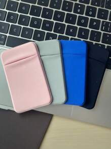1 pieza Soporte universal de tarjetas para teléfono con pegatina, aplicable a varios modelos de teléfonos para almacenar tarjetas como tarjetas de autobús, tarjetas bancarias, tarjetas de identificación o monedas para evitar la pérdida de tarjetas