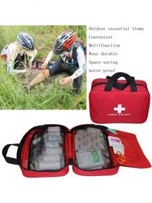 1 pièce Trousse de premiers soins rouge, sac médical, sac de rangement extérieur, pochette médicale imperméable, sac d'urgence épidémique, étui portable à main, sac de premiers soins portable, boîte à médicaments, pour la maison, la voiture, le secours extérieur