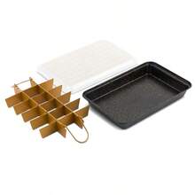 7"X11" Nonstick Brownie Pan 3-Piece Set With Pre-Cut Divider And Lid - Black - Multicolor - View 1