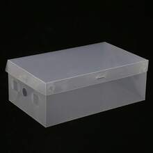 20X Clear Plastic Shoe Storage Boxes Drawer Stackable Foldable Organiser Durable - Clear - View 9