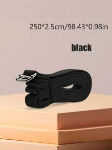 1pc 250*2.5cm Yoga Resistance Band, Stretching Band, Metal Buckle Yoga Strap, Multifunctional Binding Band, Pull Strap, Shoulder Warm-Up Stretch Band, Woven Yoga Rope, Home Assistance Pilates Stretch, Fitness Training For Beginners, Shaping, Indoor & Outdoor Exercise, Yoga Mat Workout