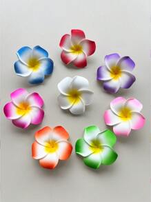 10 Stücke zufällige Farbe Frauen Hibiskus Haarclips, Hawaii Blumenclips, Pflaumenbüten-Schaum-Haarclips, Hawaii Tropen Party Dekorationen, Strand Schwimmbad Urlaubskleidung, Hawaii Party Zubehör Klauen Clips Haarclips Haarspangen