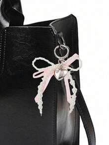 可爱Y2K粉色蝴蝶结珍珠钻石心形钥匙扣 - 适合女孩、学生和可爱爱好者的可爱包包挂饰 - 可用于背包、钱包、手机、礼品袋和日常学习装饰配件 - 彩色 - 查看 7