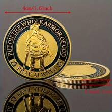 1pc Collectible Edition Armor Of God Challenge Coin - Inspirational Prayer Commemorative Coin, Perfect Creative Gift To Inspire Inspiration And Faith, Perfect For Golf Markers And Playing Card Protectors, Suitable For Holiday Party Gifts, Christmas - Silvery - View 11