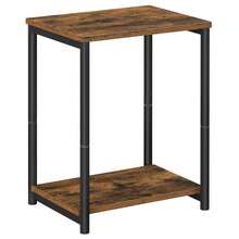 Side Table, Bedside Table, End Table With Storage Shelf, Steel Frame, For Living Room, Sitting Room, Bedroom, Industrial, Rustic Brown And Black - Retro Color - View 9