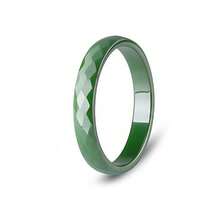 1 Pc Hypoallergenic Ceramic & Enamel Ring For Her And Him, 3mm Wide Black White Pink Green Wedding Band For Women & Men, Unisex Comfort Fit Jewelry Gift - Faceted Ceramic - View 15